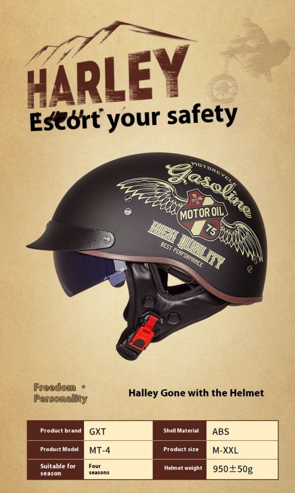 Retro Vintage Moto Helmet - Image 4