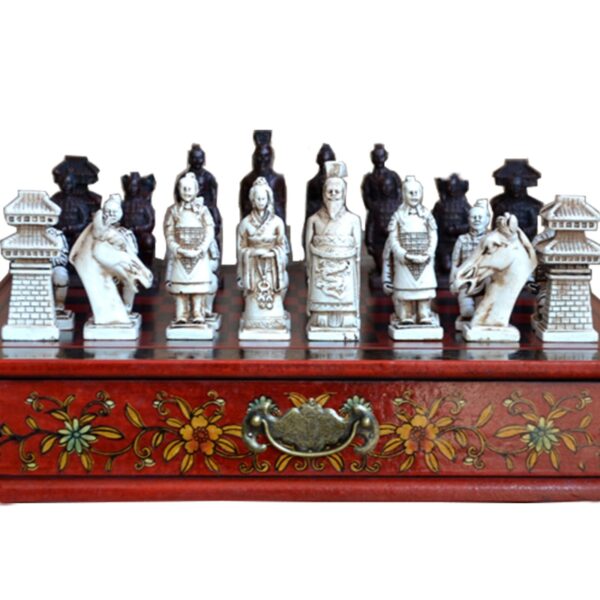 Classic Chinese Warriors Wooden Chessboard - Image 3