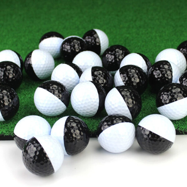 Black and White Rubber Two Layers Golf Balls 10 pcs Set - Image 5