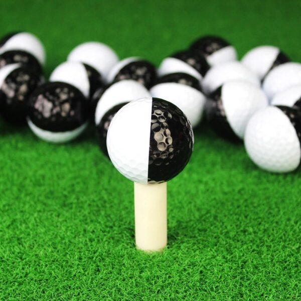 Black and White Rubber Two Layers Golf Balls 10 pcs Set - Image 3