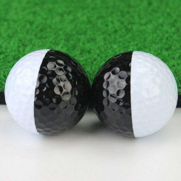 Black and White Rubber Two Layers Golf Balls 10 pcs Set - Image 2