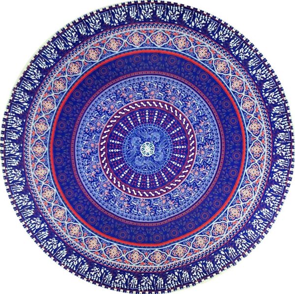 Chiffon Round Yoga Mat Blanket in Boho Style - Image 3