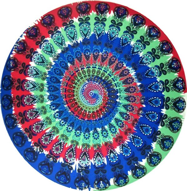 Chiffon Round Yoga Mat Blanket in Boho Style - Image 5