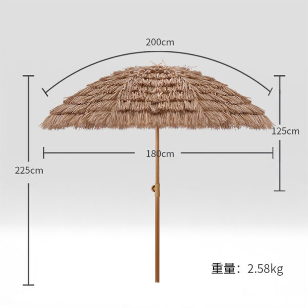 Outdoor Grass Sunshade Umbrella - Image 4