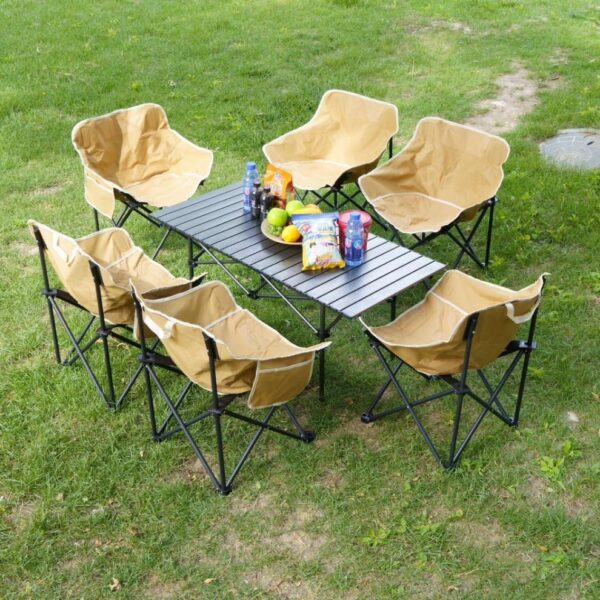 Outdoor folding chair, camping picnic moon chair - Image 4