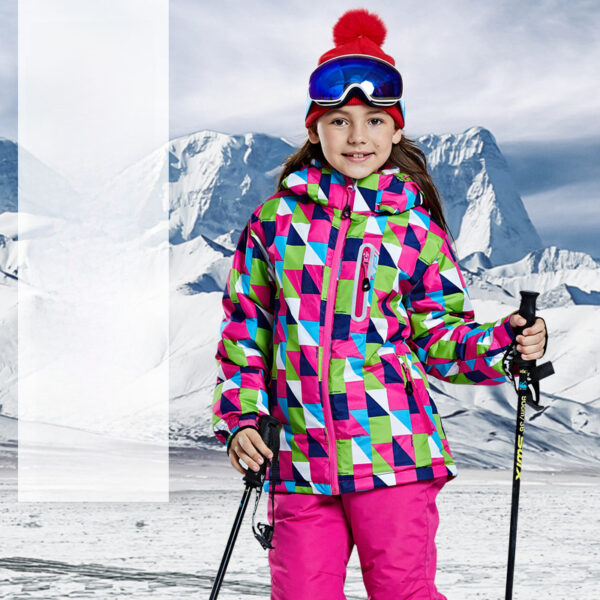 Kid's outdoor thickened waterproof ski jacket - Image 4