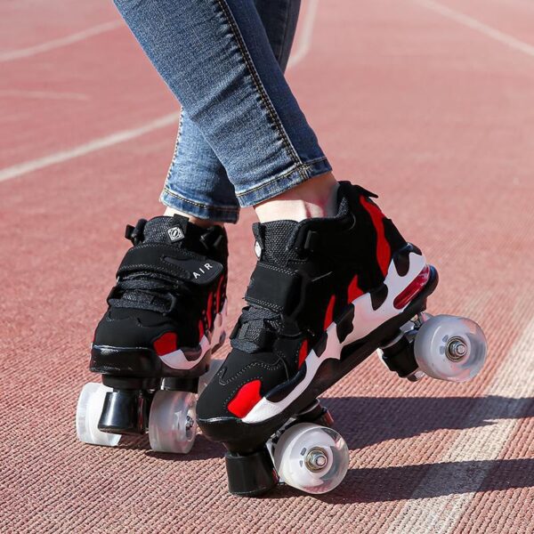 Adult quad double row roller skates