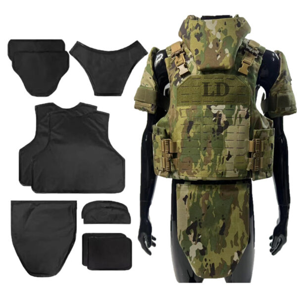 Full protection bulletproof vest GA Level 2 and 3 laser quick release PE/aramid 3A. 44 CP tactical vest - Image 2