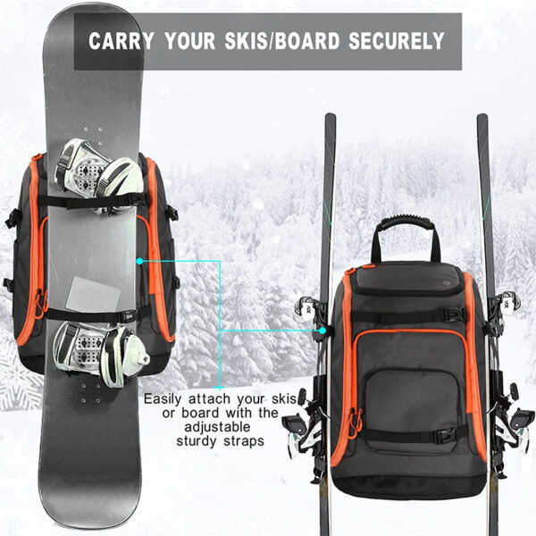 Waterproof large capacity ski boot backpack