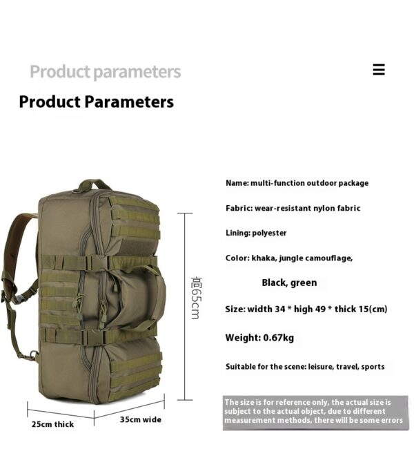 Multi functional large capacity hiking bag - Image 7