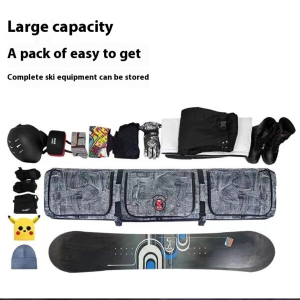 Double shoulder snowboard bag with wheels - Image 5