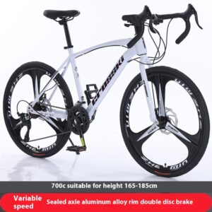 Double disc brake road racing bicycle 700c